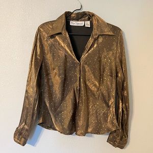 Vintage button up blouse. Made in Bangladesh.